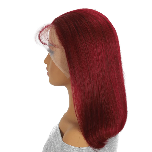 Burgundy Bob Wig Straight Wigs Wig 4x4/13x4/13x6 Lace Wig Human Hair Wig - 13x6 Lace / 150% / 10
