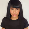 bob wig with fringe - 10" jet black.