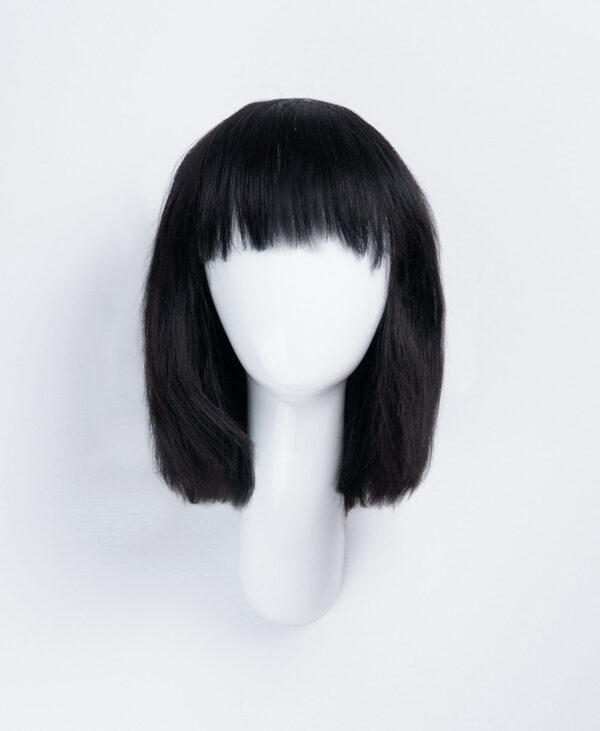 bob wig with fringe - 10" jet black.