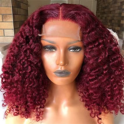 Burgundy Short Curly Bob Wigs 4x4/13x4/13x6 HD Lace Front Wigs - 13x4 Lace / 180% / 10inch