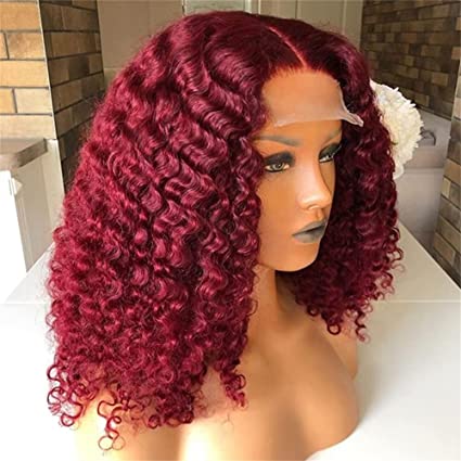 Burgundy Short Curly Bob Wigs 4x4/13x4/13x6 HD Lace Front Wigs - 13x4 Lace / 180% / 10inch
