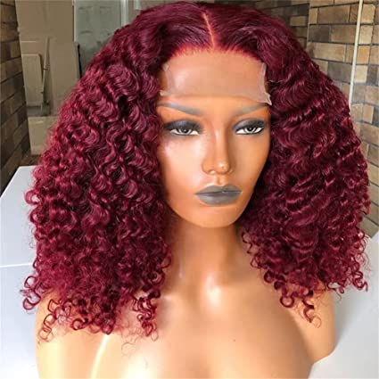 Burgundy Short Curly Bob Wigs 4x4/13x4/13x6 HD Lace Front Wigs - 13x4 Lace / 180% / 10inch