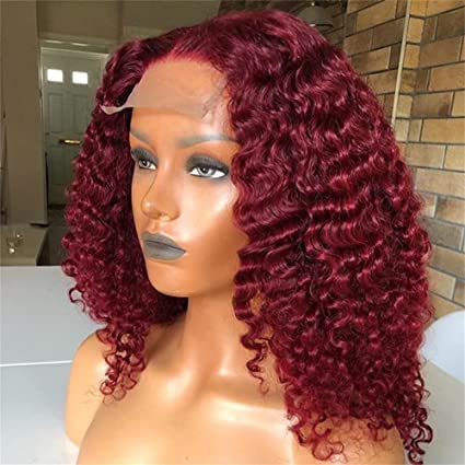 Burgundy Short Curly Bob Wigs 4x4/13x4/13x6 HD Lace Front Wigs - 13x4 Lace / 180% / 10inch