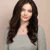 front lace human wig - 18" chocolate brown.