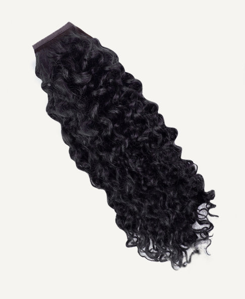 curly ponytail - #1 jet black. - 20 inches