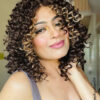vegan fiber curly balayage wig 16".
