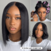 Extra 70% OFF | Sunber Yaki Straight Blunt Cut Short Bob 7x5 Pre-Cut Lace Wig Human hair - 12 / 13*4 Pre Everything / Yaki Straight