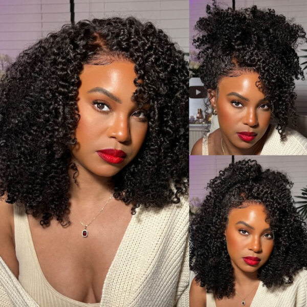 Extra 70% Off |Sunber 4C Kinky Edge Kinky Curly Human Hair Lace Wigs 7x5 Bye Bye Knots -  4C Kinky Edge-7x5 Bye Bye Knots / 20
