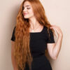 vegan fiber mermaid waves wig 32" ginger.