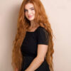 vegan fiber mermaid waves wig 32" ginger.