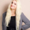 vegan fiber heatless wave wig 24" light blonde.
