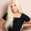 vegan fiber heatless wave wig 24" light blonde.