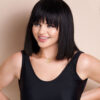 bob wig with fringe - 10" jet black.