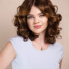 curly human wig - 14” caramel balayage.