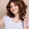 curly human wig - 14” caramel balayage.