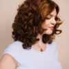 curly human wig - 14” caramel balayage.