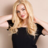front lace human wig - 14" honey blonde.