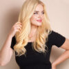front lace human wig - 14" honey blonde.