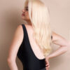 front lace human wig - 14" platinum blonde.
