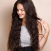 vegan fiber mermaid waves wig 32" medium brown.