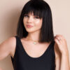 bob wig with fringe - 10" jet black.