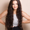 vegan fiber mermaid waves wig 32" medium brown.