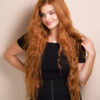 vegan fiber mermaid waves wig 32" ginger.