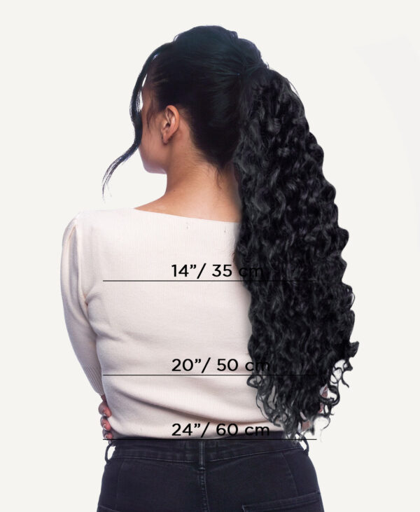 curly ponytail - #1 jet black. - 20 inches