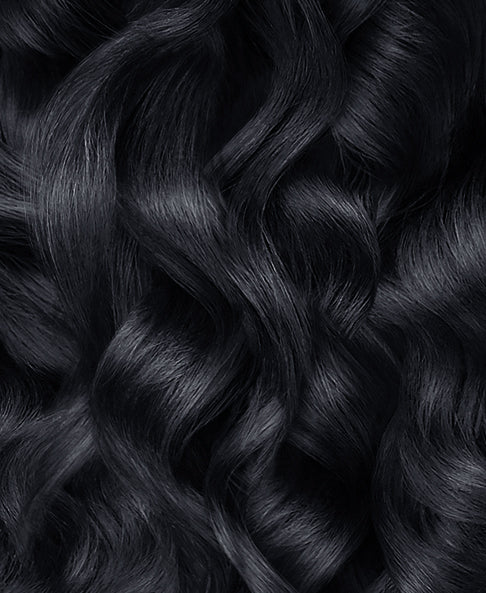 curly ponytail - #1 jet black. - 20 inches