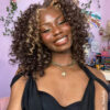 vegan fiber curly balayage wig 16".