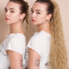 vegan fiber long wavy ponytail - platinum blonde 26".