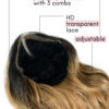 vegan fiber caramel balayage moneypiece wig 24".