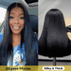 Sunber Yaki Straight Glueless Pre-cut 7x5 Bye Bye Knots Lace Closure Wig With Bleach Knots - 20 / Kinky Edge 13x6 Pre Everything