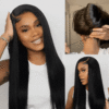 Sunber Yaki Straight Glueless Pre-cut 7x5 Bye Bye Knots Lace Closure Wig With Bleach Knots - 20 / Kinky Edge 13x6 Pre Everything