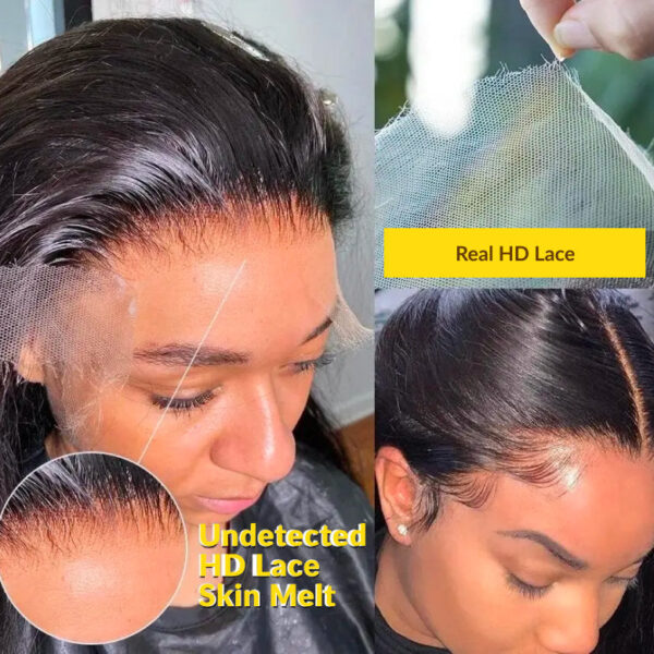 Sunber 5*5 Glueless HD Lace Closure Wig Deep Wave Human Hair Wigs - 18 / 250%