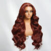 Sunber Body Wave Put on and Go Reddish Brown 7x5 Bye Bye Knots Pre-Cut Lace Human Hair Wigs With Pre-Plucked - 22 / 7*5 Bye Bye Knots / No Baby Hair