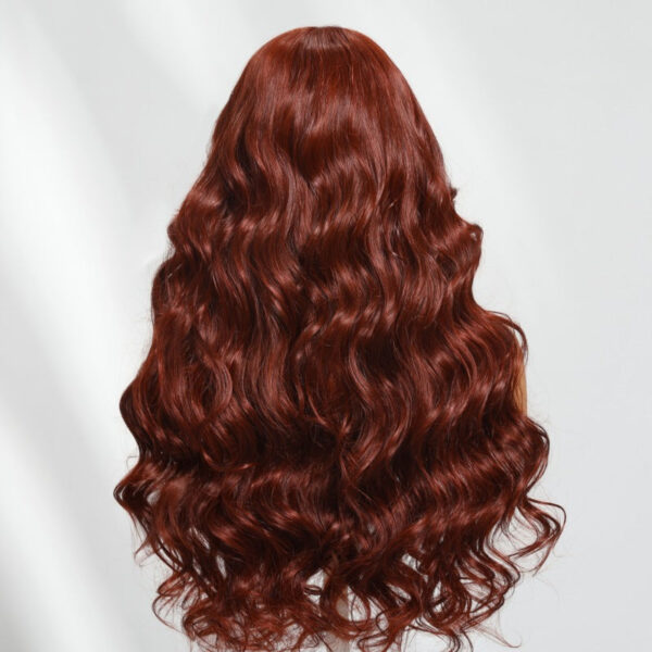 Sunber Body Wave Put on and Go Reddish Brown 7x5 Bye Bye Knots Pre-Cut Lace Human Hair Wigs With Pre-Plucked - 22 / 7*5 Bye Bye Knots / No Baby Hair