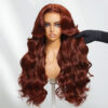 Sunber Body Wave Put on and Go Reddish Brown 7x5 Bye Bye Knots Pre-Cut Lace Human Hair Wigs With Pre-Plucked - 22 / 7*5 Bye Bye Knots / No Baby Hair