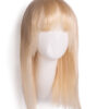 long bob with fringe human wig - 16" platinum blonde.