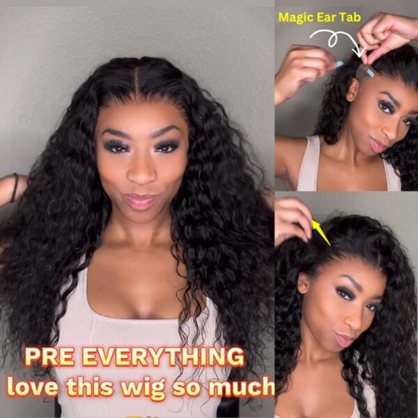 Sunber Water Wave 13x4 Pre Everything Lace Frontal Glueless Pre Cut Put On And Go Human Hair Short Bob Wig Flash Sale - 13x4 Pre Everything / 24