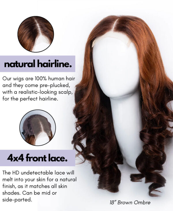 wavy human wig - 22” natural black.