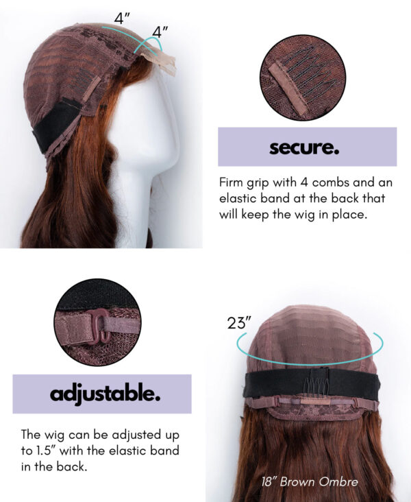 wavy human wig - 22” natural black.