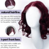 curly human wig - 12" dark red.