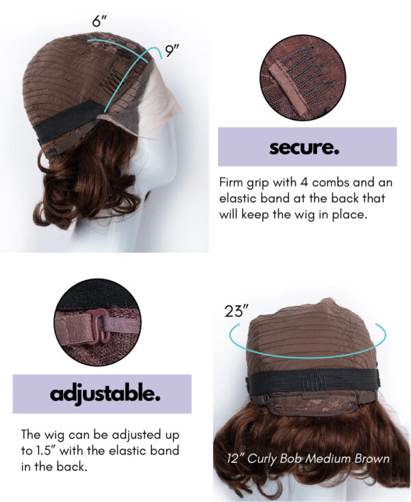 Short Wedge Human Wig - 6” Natural Black.