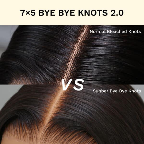 Sunber Body Wave Put on and Go Reddish Brown 7x5 Bye Bye Knots Pre-Cut Lace Human Hair Wigs With Pre-Plucked - 22 / 7*5 Bye Bye Knots / No Baby Hair