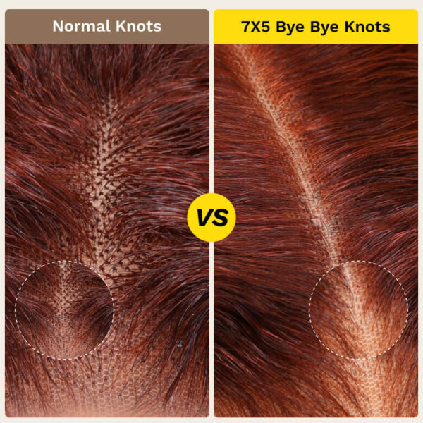 Extra 50% OFF | Sunber Reddish Brown Jerry Curly 7×5 Bye Bye Knots Lace Front Wig Real Human Hair - 13x4 Pre-Everything-No Baby Hair / 22