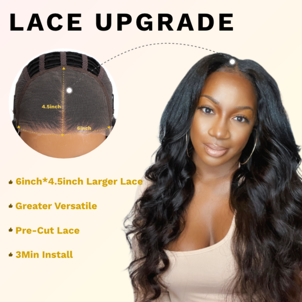 Extra 60% OFF | Sunber Deep Parting 7×5 Bye Bye Knots Pre-Cut Lace Body Wave Wig Human Hair - 24 (Fast Shipping) / 7*5 Bye Bye Knots 180% Density
