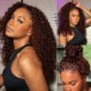 Extra 70% OFF | Sunber Reddish Brown Jerry Curly 7×5 Bye Bye Knots Lace Front Wig Real Human Hair - 7×5 Bye Bye Knots-With Baby Hair / 20