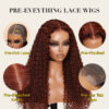 Extra 50% OFF | Sunber Reddish Brown Jerry Curly 7×5 Bye Bye Knots Lace Front Wig Real Human Hair - 13x4 Pre-Everything-No Baby Hair / 22