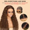 Sunber 0 Off Piano Brown Highlight Water Wave 13*4 Lace Frontal Wigs - 16 / 150% / 13*5 T Part Lace Frontal